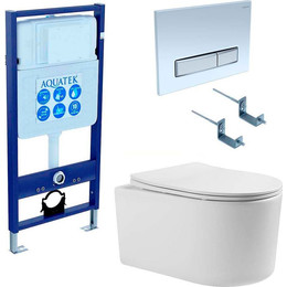 Инсталляция Aquatek Set Мия INS-0000012 с подвесным унитазом Aquatek AQ2004-00 (кнопка KDI-0000022 белый) - фото 
