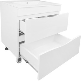 Тумба напольная с раковиной Loranto Santorini 60 см CS00086972 (раковина Leon 60) белый глянцевый - фото 