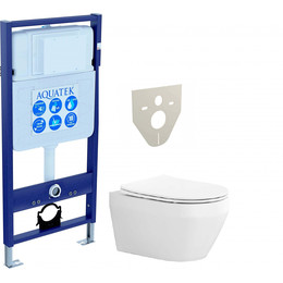 Инсталляция Aquatek Set Лея INS-0000012 с подвесным безободковым унитазом Aquatek AQ1199-00 - фото 