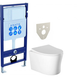 Инсталляция Aquatek Set Ника INS-0000012 с подвесным безободковым унитазом Aquatek AQ2009-00 - фото 
