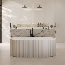 Ванна отдельностоящая Abber Stein 170x75 см AS9653, белый матовый - фото 