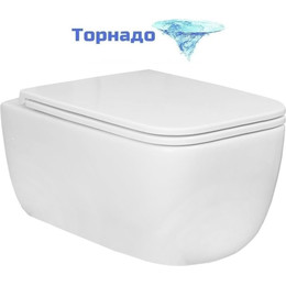 Унитаз подвесной безободковый Azario Flavia AZ-0076-UQ1 с крышкой микролифт (Система смыва торнадо) - фото 