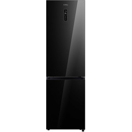 Двухкамерный холодильник Korting KNFC 62029 GN (чёрное стекло) - фото 