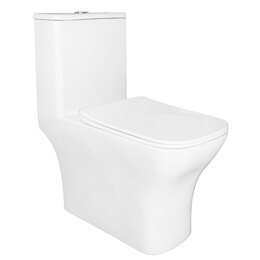 Унитаз-моноблок безободковый с функцией биде Azario Lodi AZ-8617B с тонкой крышкой микролифт - фото 