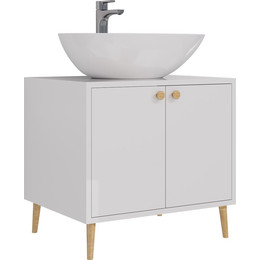 Тумба напольная со столешницей Dreja Luno 80 см 99.2002, белый глянцевый - фото 