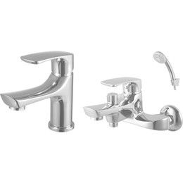 Набор смесителей Lemark: Смеситель для ванны Plus Shape LM1712C + cмеситель для раковины Plus Shape LM1706C - фото 