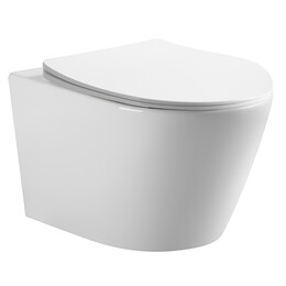 Унитаз подвесной безободковый Azario Vento AZ-1046 с тонкой крышкой микролифт - фото 