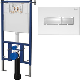 Инсталляция для унитаза Loranto 4501 (кнопка смыва белая глянцевая 7320) - фото 