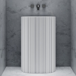 Раковина напольная Abber Stein 58 см AS2551-H, белый матовый - фото 