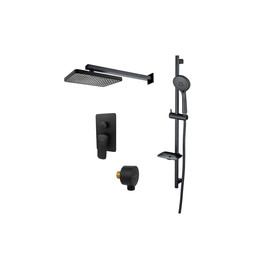 Набор смесителей 4 в 1 для душа Aquatek Вега AQ1074MB, чёрный матовый, Цвет производителя: чёрный матовый - фото 