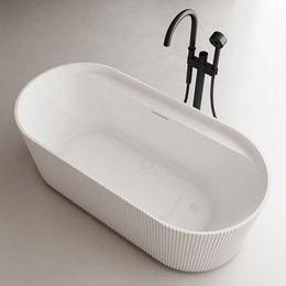 Ванна акриловая Abber 170x80 см AB9444MW, белый матовый - фото 