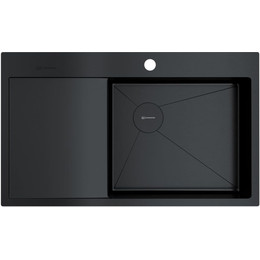 Кухонная мойка Omoikiri Akisame 86 Side GB-R 1.2 мм 4997044, графит, Цвет производителя: графит - фото 