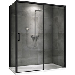Душевое ограждение Abber Komfort 120х100 см AG93120B-S102B (стекло 8 мм) чёрный/прозрачное - фото 