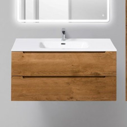 Тумба подвесная с раковиной BelBagno 100 см ETNA-1000-2C-SO-RN-P (раковина LOV-1000-LVB) Rovere Nature, Цвет фасада: Rovere Nature - фото 