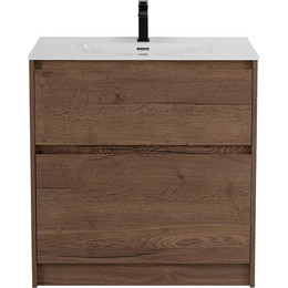 Тумба напольная с раковиной BelBagno 80 см KRAFT-800-2C-PIA-RT (раковина LOV-800-LVB) Rovere Tabacco - фото 