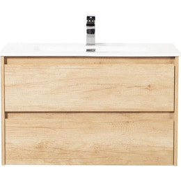 Тумба подвесная с раковиной BelBagno 80 см KRAFT-800-2C-SO-RNN (раковина LOV-800-LVB) Rovere Nebrasca Nature - фото 