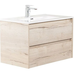 Тумба подвесная с раковиной BelBagno 90 см KRAFT-900-2C-SO-RGB (раковина LOV-900-LVB) Rovere Galifax Bianco - фото 