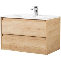 Тумба подвесная с раковиной BelBagno 90 см KRAFT-900-2C-SO-RNN (раковина LOV-900-LVB) Rovere Nebrasca Nature - фото 