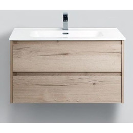 Тумба подвесная с раковиной BelBagno 100 см KRAFT-1000-2C-SO-RGB (раковина LOV-1000-LVB) Rovere Galifax Bianco - фото 