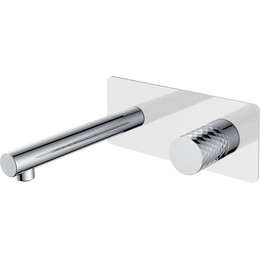 Смеситель для раковины настенный Boheme Stick 125-WCR (со скрытой частью) white chrome, Цвет производителя: white chrome - фото 