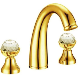 Смеситель для раковины Boheme Imperiale Presente Swarovski 337, золото - фото 