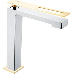 Смеситель для раковины высокий Boheme Q 142-CRG, gold chrome - фото 