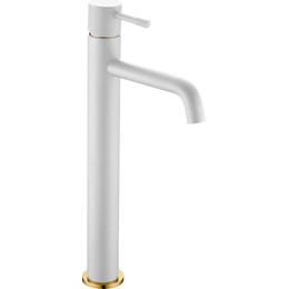 Смеситель для раковины высокий Boheme Uno 462-WG, white gold, Цвет производителя: white gold - фото 