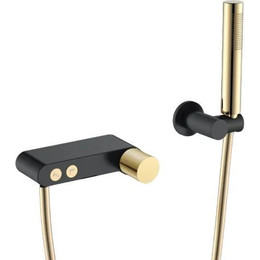 Смеситель для ванны Boheme Stick 123-BG.2, чёрный/золото, Цвет производителя: чёрный, золото - фото 