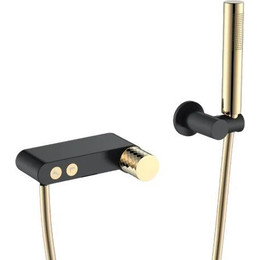 Смеситель для ванны Boheme Stick 123-BG, чёрный/золото, Цвет производителя: чёрный, золото глянец - фото 