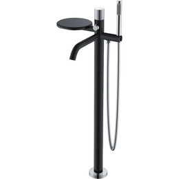 Смеситель для ванны напольный Boheme Stick 129-BCR.2, black chrome, Цвет производителя: black chrome - фото 