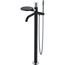 Смеситель для ванны напольный Boheme Stick 129-BCR, black chrome, Цвет производителя: black chrome - фото 
