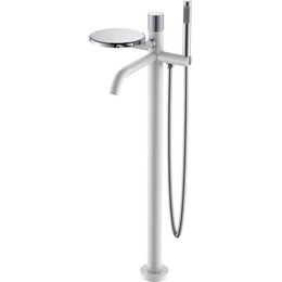 Смеситель для ванны напольный Boheme Stick 129-WCR.2, white chrome, Цвет производителя: white chrome - фото 
