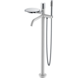 Смеситель для ванны напольный Boheme Stick 129-WCR, white chrome, Цвет производителя: white chrome - фото 