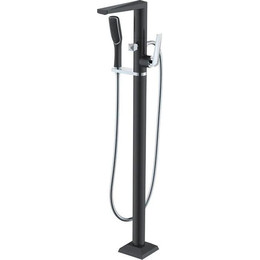 Смеситель для ванны напольный Boheme Venturo 379-B, black chrome, Цвет производителя: black chrome - фото 
