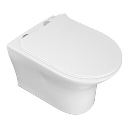 Унитаз подвесной безободковый Azario Fretta Round с тонкой крышкой микролифт - фото 