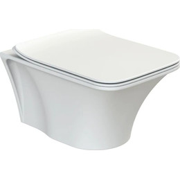 Унитаз подвесной безободковый Boheme Mirage с тонкой крышкой микролифт, белый глянцевый - фото 