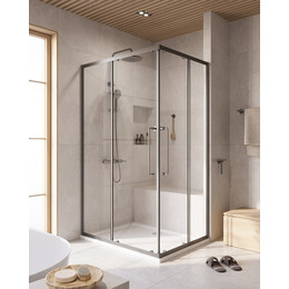 Душевое ограждение 90x120 см Cezares Relax-304-AH-2-120/90-C-GM, оружейная сталь/прозрачное - фото 