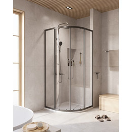 Душевое ограждение 100x100 см Cezares Relax-304-R-2-100-C-GM, оружейная сталь/прозрачное - фото 