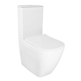 Унитаз-компакт безободковый Azario Mirada S AZ-1288A с тонкой крышкой микролифт, Цвет производителя: белый - фото 