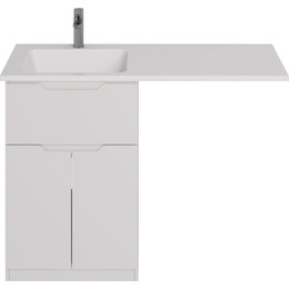 Тумба напольная с раковиной-столешницей Dreja Vega 120 см L 99.0450, белый глянцевый - фото 