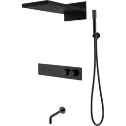 Душевая система для душа с термостатом Boheme Fusion 131-2-B (со скрытой частью) чёрный матовый, Цвет производителя: чёрный матовый - фото 