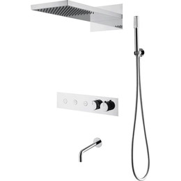 Душевая система для душа с термостатом Boheme Fusion 131-2-CR (со скрытой частью) chrome, Цвет производителя: chrome - фото 