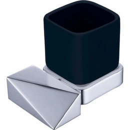 Стакан для зубных щеток Boheme New Venturo 10314-CR-B, black chrome, Цвет производителя: black chrome - фото 