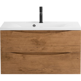 Тумба подвесная с раковиной BelBagno MARINO-1000-2C-SO-RN-P 100 см, Rovere Nature - фото 