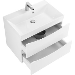 Тумба подвесная с раковиной BelBagno MARINO-700-2C-SO-BL-P 70 см, Bianco Lucido - фото 