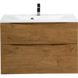 Тумба подвесная с раковиной BelBagno MARINO-H60-800-2C-SO-RN-P 80 см, Rovere Nature (раковина BB800/450-LV-MR-PR) - фото 
