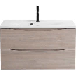 Тумба подвесная с раковиной BelBagno MARINO-800-2C-SO-RG-P 80 см, Rovere Grigio (раковина BB800/450-LV-MR-PR) - фото 