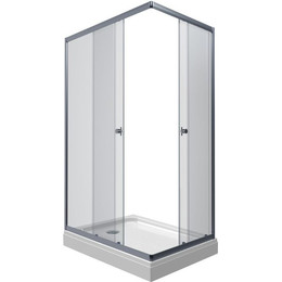 Душевое ограждение Triton Вента 100x80 см (с поддоном) хром/прозрачное - фото 