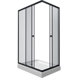 Душевое ограждение Triton Вента 100x80 см (с поддоном) чёрный/прозрачное - фото 