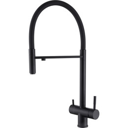 Смеситель для кухни Abber Wasser Kreis AF81141B, с подключением фильтра и выдвижной лейкой, чёрный матовый, Цвет производителя: чёрный матовый - фото 